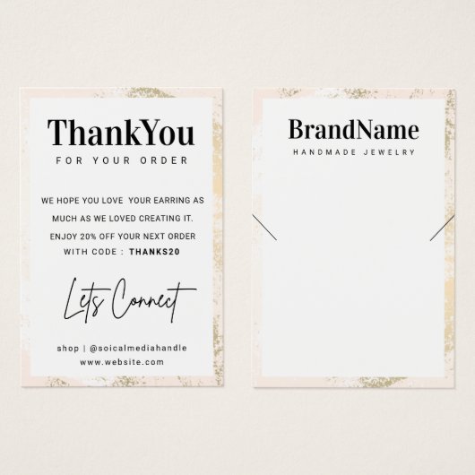 Aangepast Logo Ketting Weergave bedankt creditcard Visitekaartje (Voorkant /achterkant)