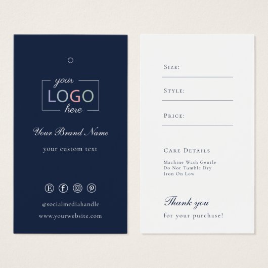 Aangepast Logo Kleding Kleding Prijs Label Zeemach Visitekaartje (Voorkant /achterkant)