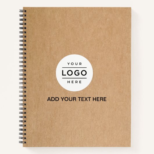 Aangepast logo kraft omslag spiraal notitieboek (Voorkant)