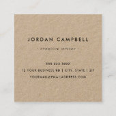 Aangepast logo Kraft-papier - modern minimalistisc Vierkante Visitekaartje (Achterkant)