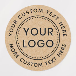 Aangepast logo Kraft-papier, rond waterdicht Labels