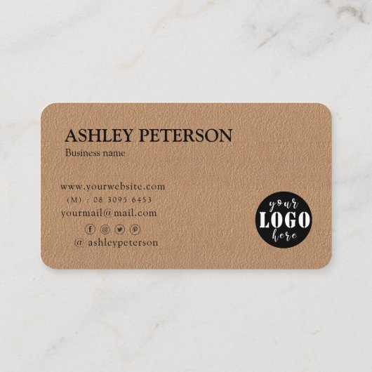 Aangepast logo kraftpapier handgemaakt Visitekaart Visitekaartje (Achterkant)