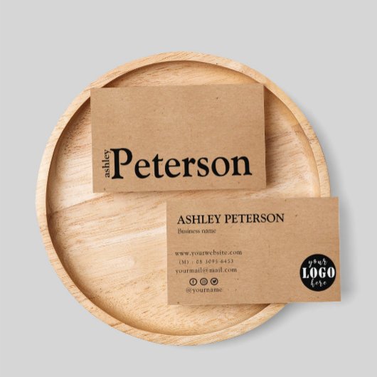 aangepast logo kraftpapier Visitekaartje