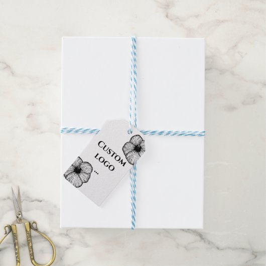 Aangepast logo label, vervanging je logo cadeaulabel (Met Touw)