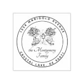 Aangepast Logo legant familienaam retouradres Rubberstempel (Afrduk)