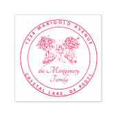 Aangepast Logo legant familienaam retouradres Zelfinktende Stempel (Design)