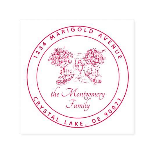 Aangepast Logo legant familienaam retouradres Zelfinktende Stempel (Design)