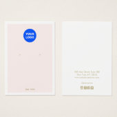 Aangepast Logo licht Bleek roze roze beeldscherm t Visitekaartje (Voorkant /achterkant)