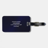 Aangepast Logo marineblauw Bagagelabel (Achterkant horizontaal)