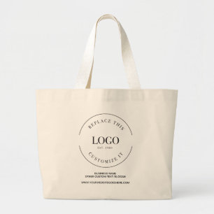 Aangepast logo merk voor kleine bedrijven eenvoudi grote tote bag