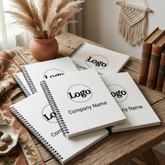 Aangepast logo merkidentiteit zakelijke promotione notitieboek