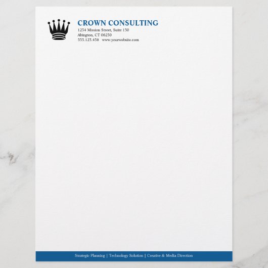 Aangepast logo met blauwe streep briefhoofd (Voorkant)