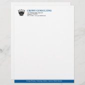 Aangepast logo met blauwe streep briefhoofd (Voorkant / Achterkant)