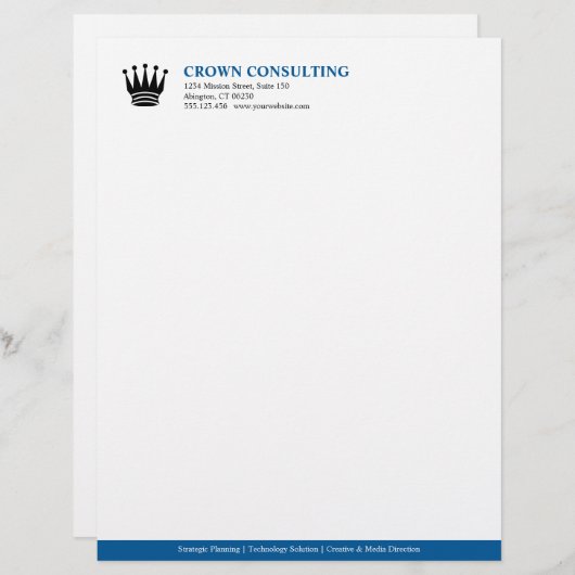 Aangepast logo met blauwe streep briefhoofd (Voorkant / Achterkant)