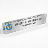 Aangepast logo Metallic Zilver Militair Naambordje
