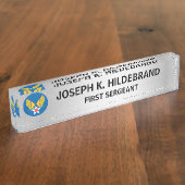 Aangepast logo Metallic Zilver Militair Naambordje (Zijkant)