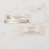 Aangepast logo metallisch parelroze hart klantenkaartje (Voorkant / Achterkant)