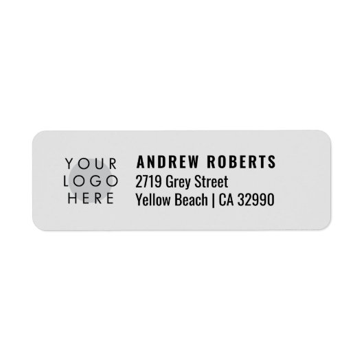 Aangepast Logo minimalistisch licht grijs modern s Etiket (Voorkant)