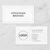Aangepast Logo minimalistisch modern zwart-wit Visitekaartje (Voorkant / Achterkant)