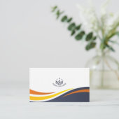 Aangepast logo Modern bedrijf golf QR-code Visitekaartje (Staand voorkant)