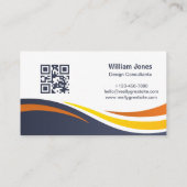 Aangepast logo Modern bedrijf golf QR-code Visitekaartje (Achterkant)