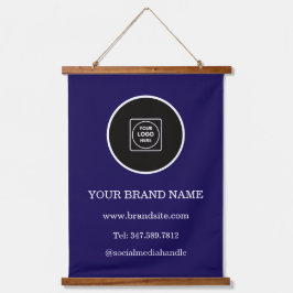 Aangepast logo modern bedrijf hangend display wandkleed