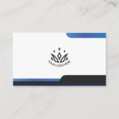 Aangepast logo modern blauw zakelijk QR-code Visitekaartje (Voorkant)