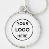 Aangepast Logo Modern Business Company White Sleutelhanger (Voorkant)
