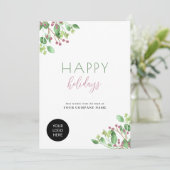 Aangepast logo modern elegant zakelijk bedrijf feestdagenkaart (Staand voorkant)