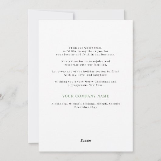 Aangepast logo modern elegant zakelijk bedrijf feestdagenkaart (Achterkant)