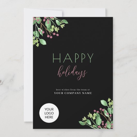 Aangepast logo modern elegant zakelijk bedrijf feestdagenkaart (Voorkant)