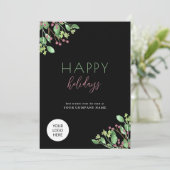 Aangepast logo modern elegant zakelijk bedrijf feestdagenkaart (Staand voorkant)