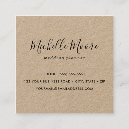 Aangepast logo modern feministisch minimalistisch  vierkante visitekaartje (Achterkant)