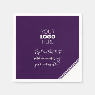 Aangepast Logo Modern Lines White Paars Napkins Servet