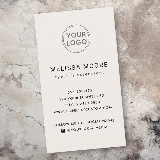 Aangepast logo modern minimalistisch licht dan ver visitekaartje