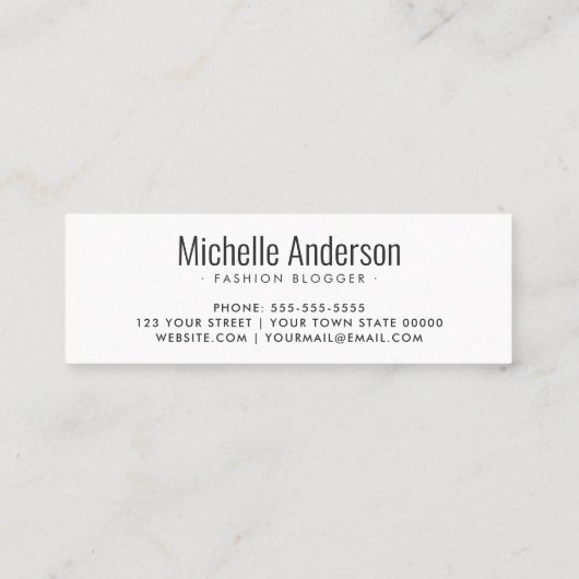 Aangepast logo modern minimalistisch mini visitekaartje (Achterkant)