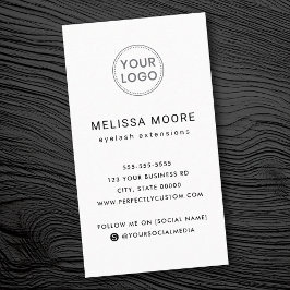 Aangepast logo modern, minimalistisch wit verticaa visitekaartje