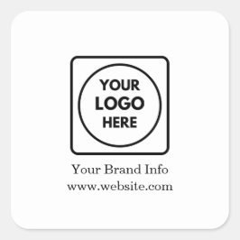 Aangepast logo | Modern minimalistische zakelijke Vierkante Sticker