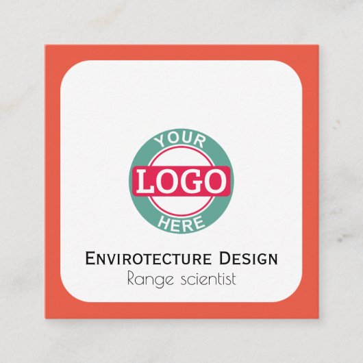 Aangepast Logo modern Oranje rood Vierkante Visitekaartje (Voorkant)