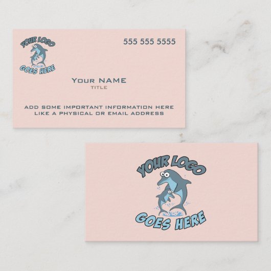 Aangepast Logo Modern Roze Visitekaartje (Voorkant / Achterkant)