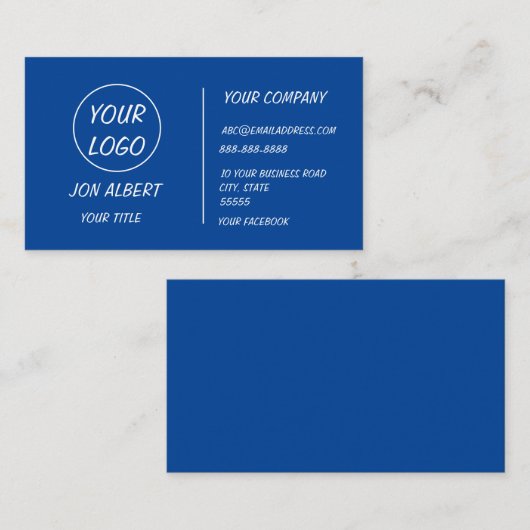 Aangepast Logo modern wit of elke kleur profession Notitiekaartje (Voorkant / Achterkant)