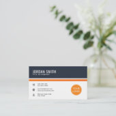 Aangepast Logo modern zwart en Oranje Visitekaartje (Staand voorkant)