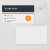 Aangepast Logo modern zwart en Oranje Visitekaartje (Voorkant / Achterkant)