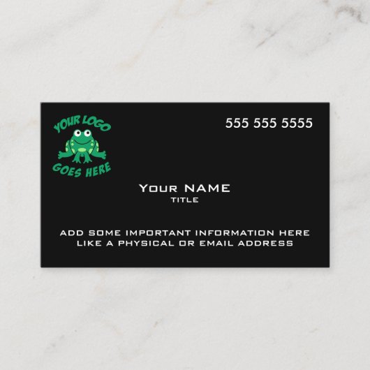 Aangepast Logo modern zwart Visitekaartje (Voorkant)