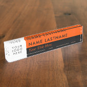 Aangepast Logo moderne Duo-kleurenhalfzwart Sinaas Naambordje (Zijkant)