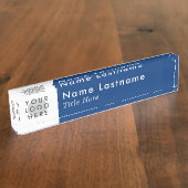 Aangepast Logo moderne, eenvoudige marineblauw-ren Naambordje (Zijkant)