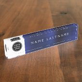 Aangepast Logo moderne, eenvoudige marineblauw-ren Naambordje (Zijkant)