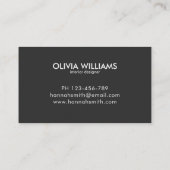 Aangepast Logo moderne, minimale matte zwart Visitekaartje (Achterkant)