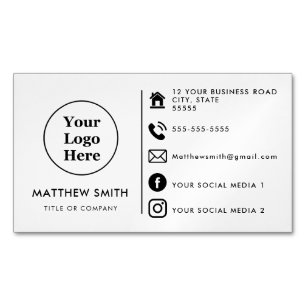 Aangepast logo moderne minimalistische sociale med magnetisch visitekaartje