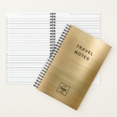 Aangepast Logo Monogram Goud Reis Notitieboek (Binnen)